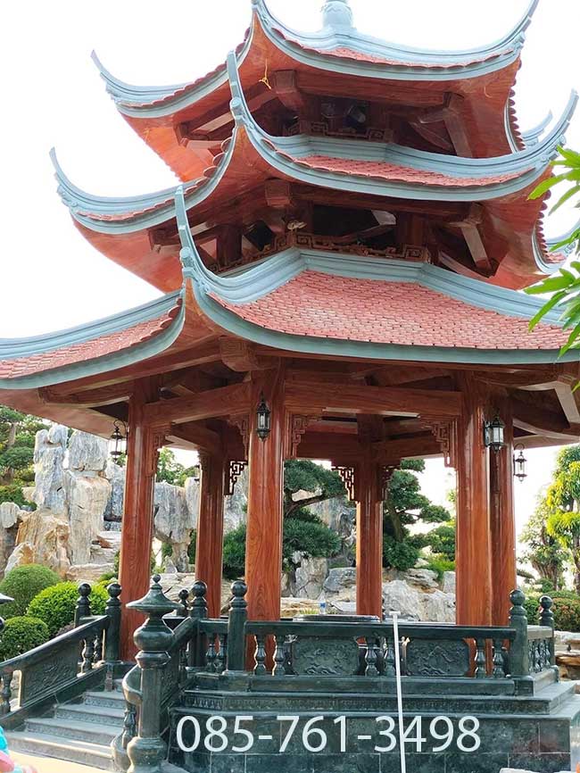 cột bê tông sơn giả gỗ ngoài trời