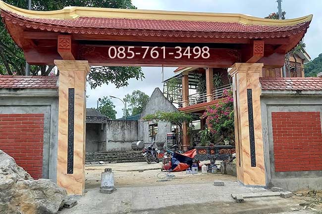 trụ cổng sơn giả đá