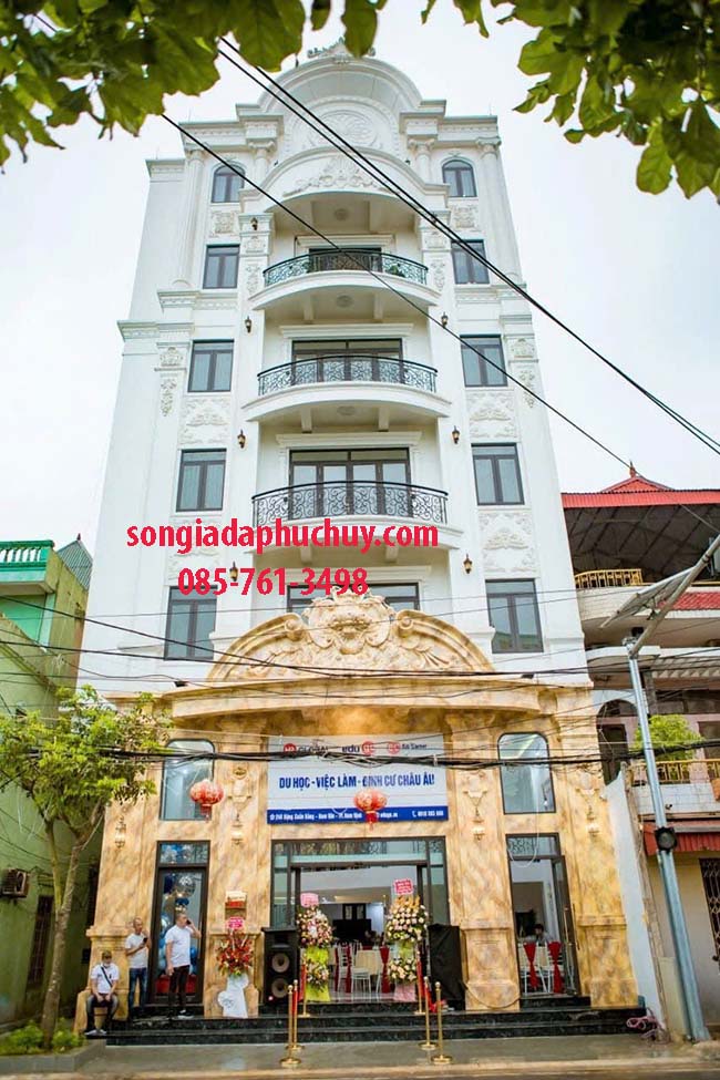 trang trí giả đá mặt tiền