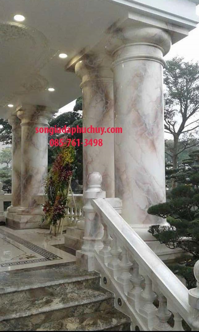 cột tròn sơn vân đá đẹp