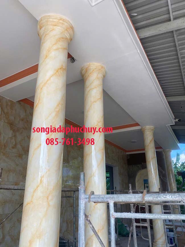 thi công sơn cột giả đá