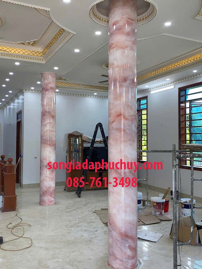 cột tròn giả đá vân mây