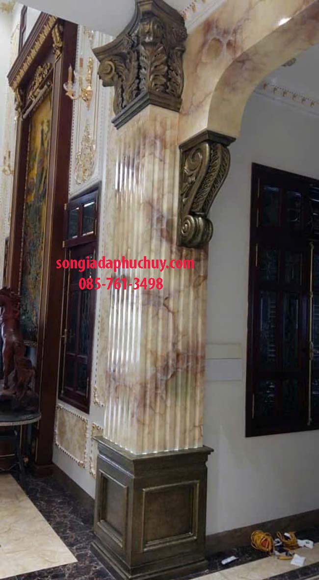 sơn giả đá 3D cột vuông 