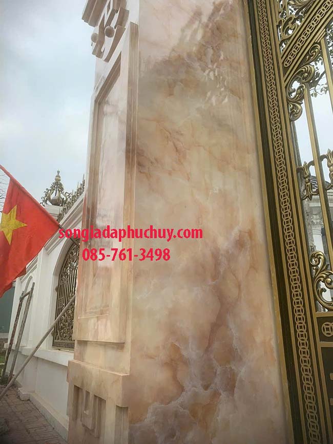 cột cổng sơn giả đá cẩm thạch