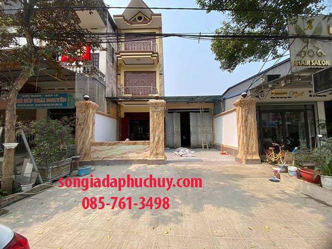 trụ cổng sơn giả vân đá