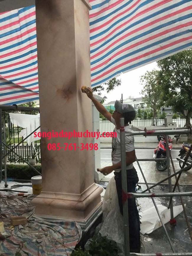 thi công sơn vân đá