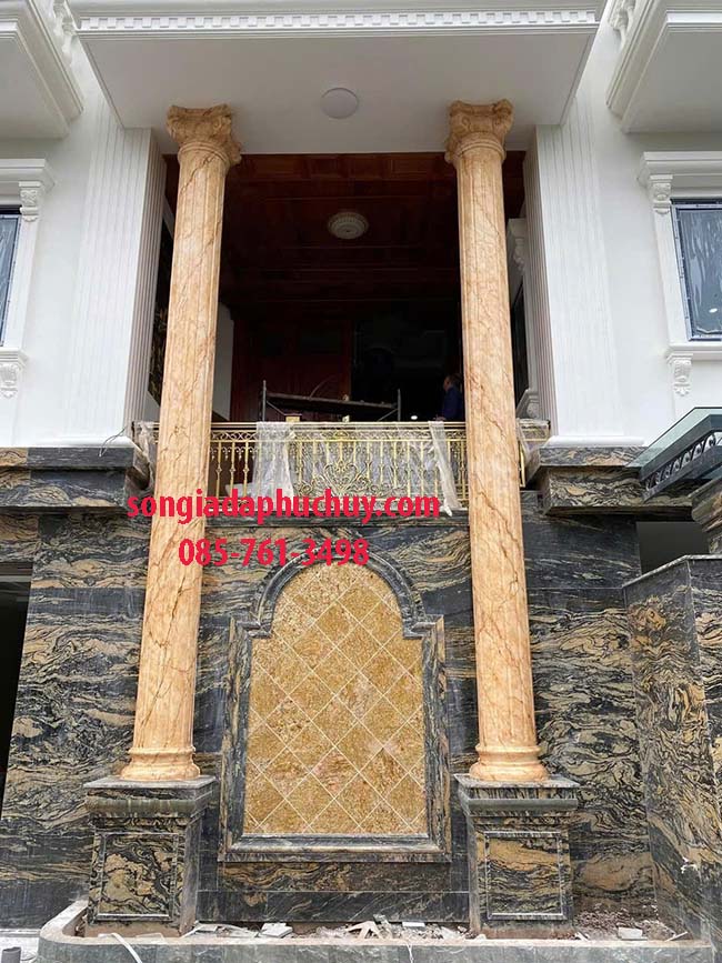 cột mặt tiền sơn vân đá
