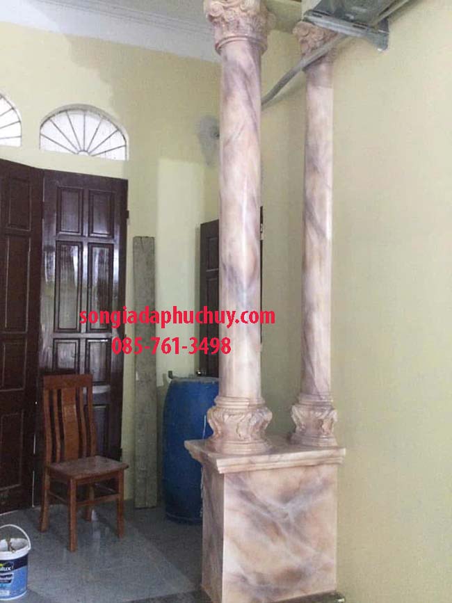 giả đá 3D cột tròn