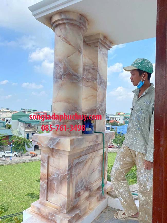 thi công sơn giả vân đá