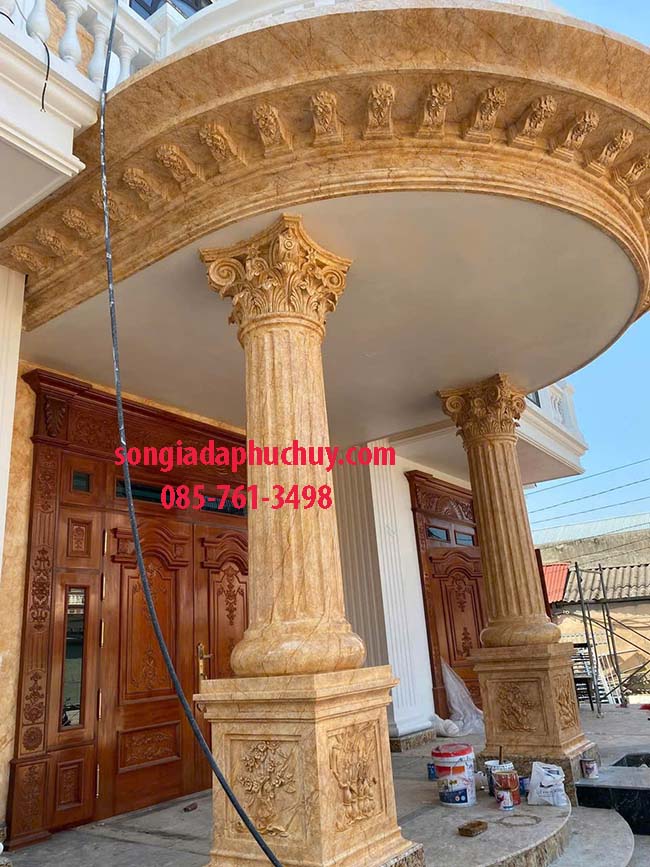 mặt tiền vẽ giả đá