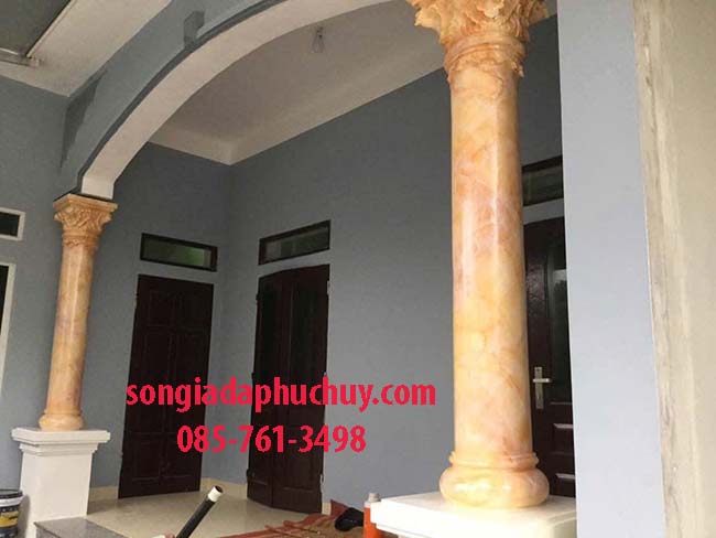 mẫu cột tròn sơn đá cẩm thạch