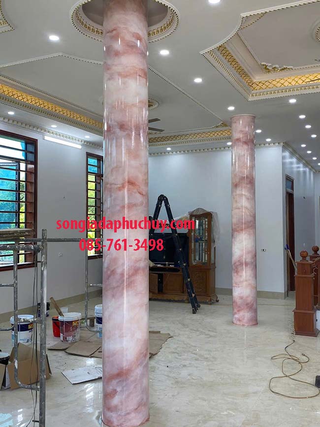 cột tròn sơn cẩm thạch