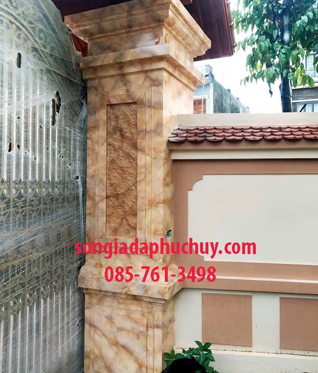 sơn giả đá trụ cổng