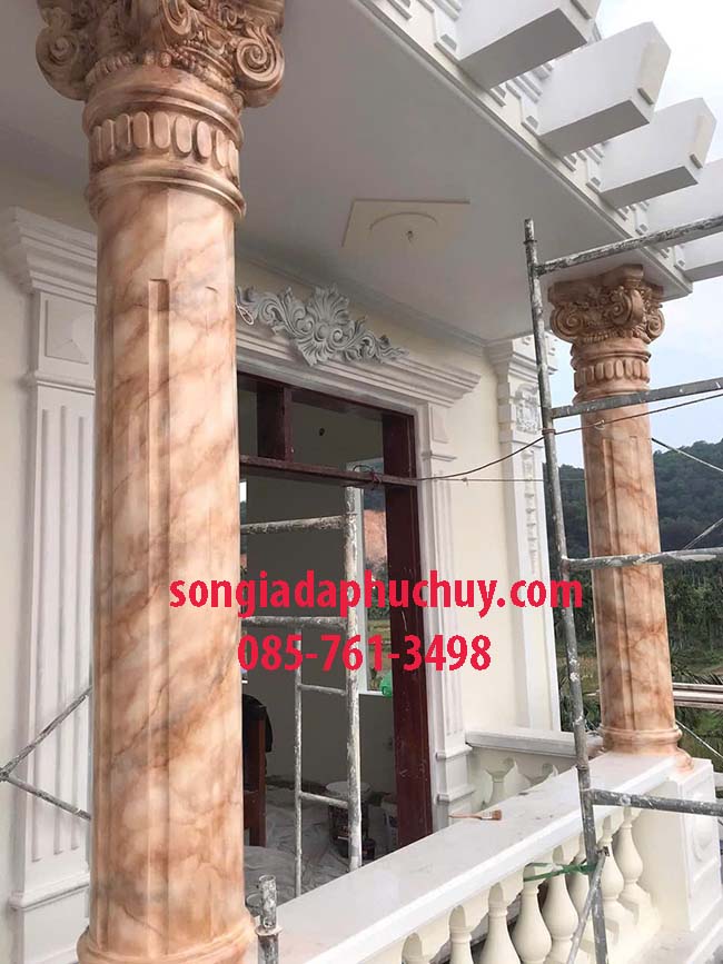 cột tròn sơn giả đá 