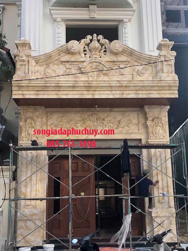 thi công vẽ vân đá tự nhiên