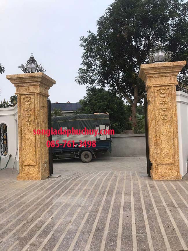 sơn giả đá hoa cương trụ cổng