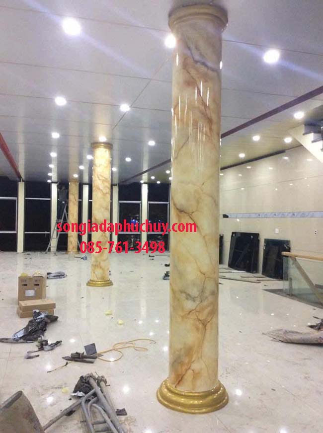 cột tròn sơn giả đá