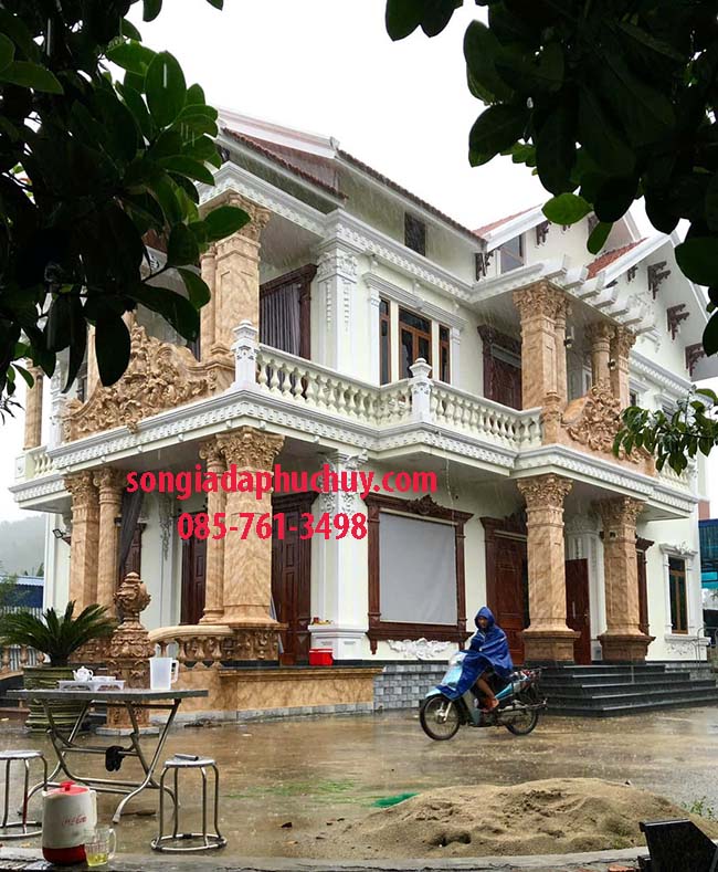 trang trí sơn vân đá