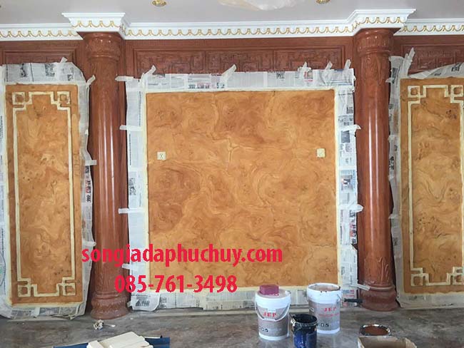 vẽ giả vân gỗ trên tường