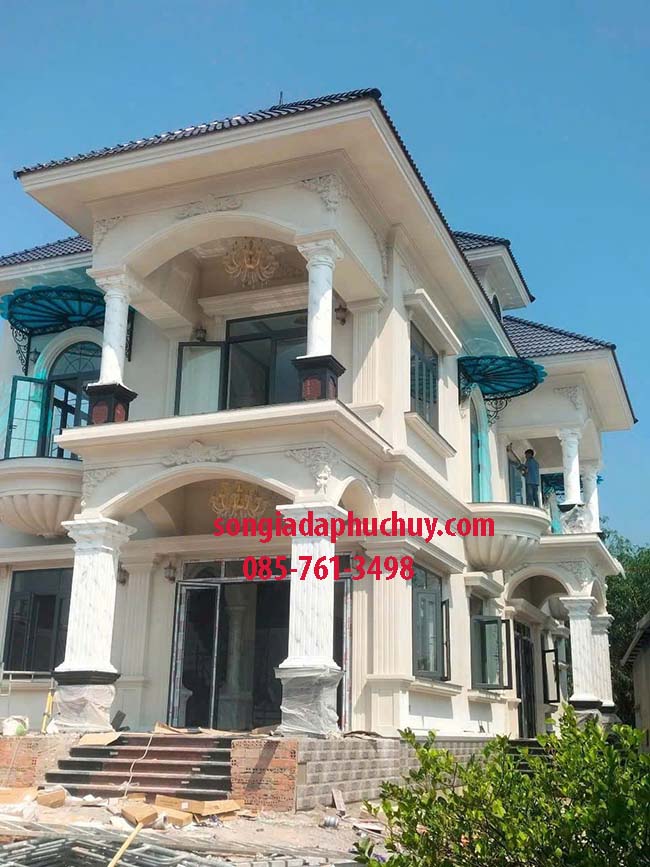 sơn giả đá cột ngoài trời
