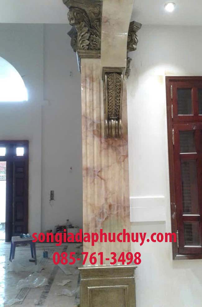 cột vuông sơn giả đá đẹp