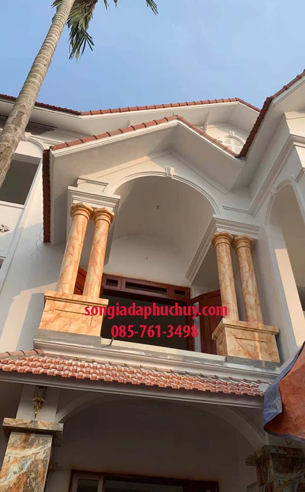 trang trí giả đá mặt tiền