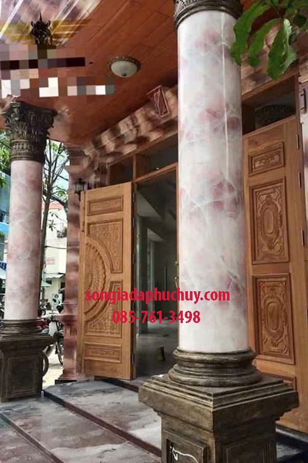 giả vân đá 3d cột tròn