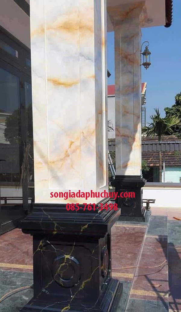 cột vuông giả đá ngoài trời