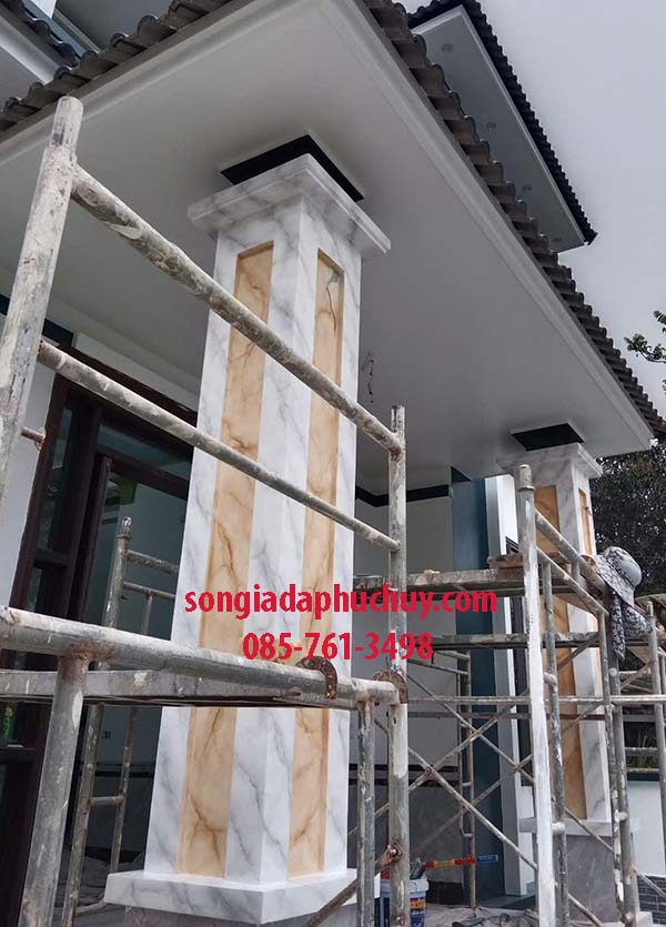 sơn giả đá cột vuông