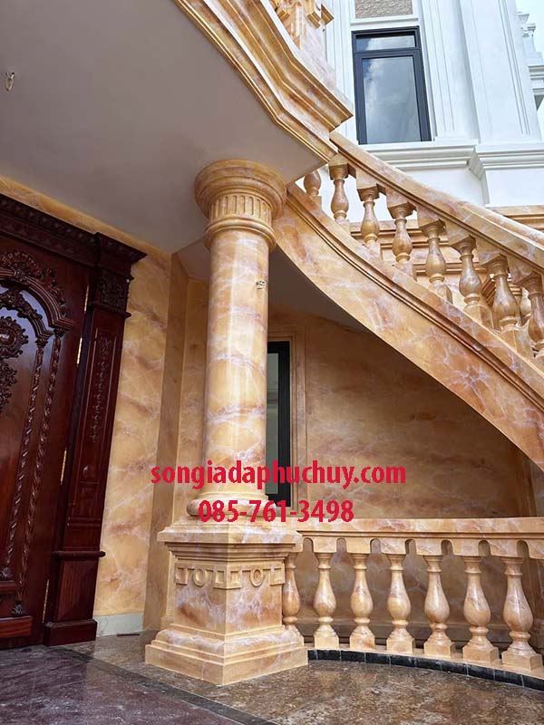 Cột giả đá màu vàng kem giá tốt