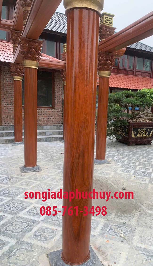 sơn giả gỗ cột bê tông