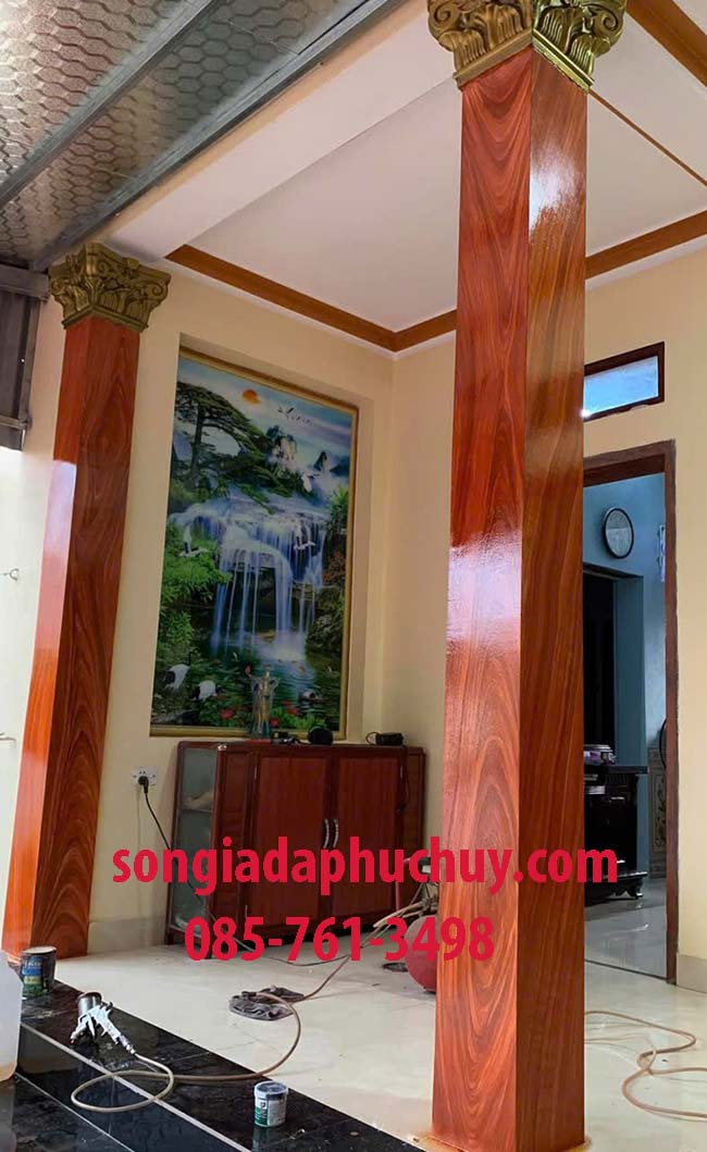 cột vuông sơn giả gỗ