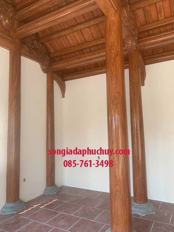 giả vân gỗ cột bê tông