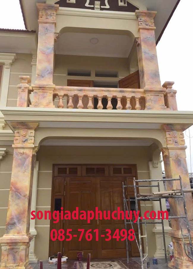 cột vuông sơn giả đá đẹp