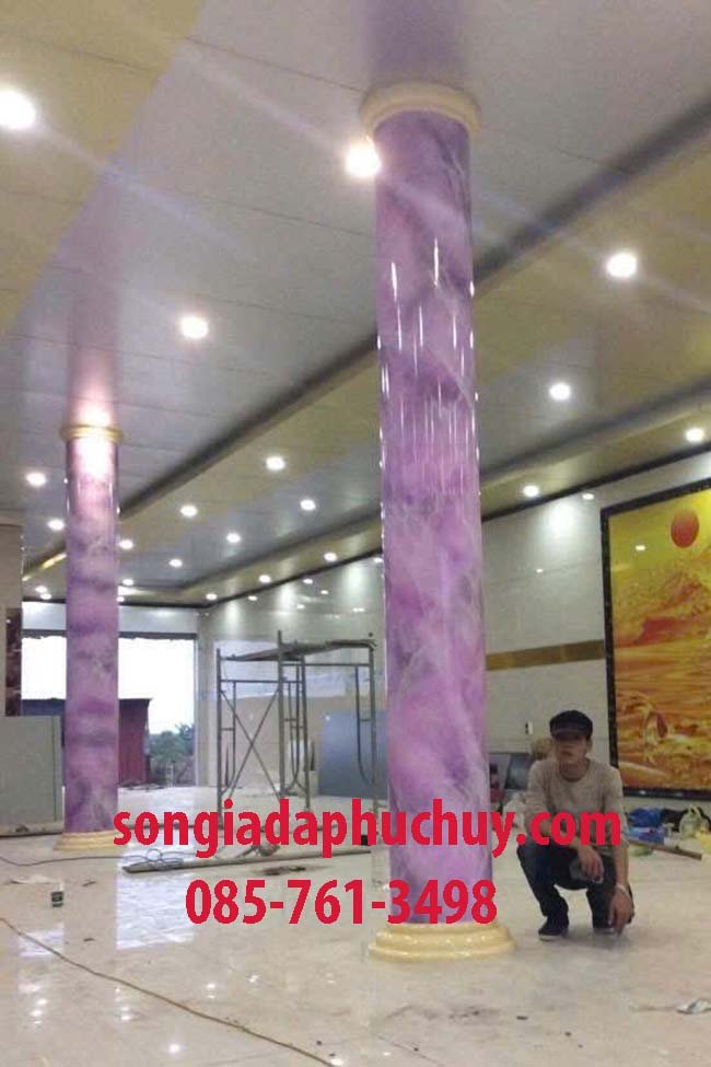 cột tròn giả đá thạch anh