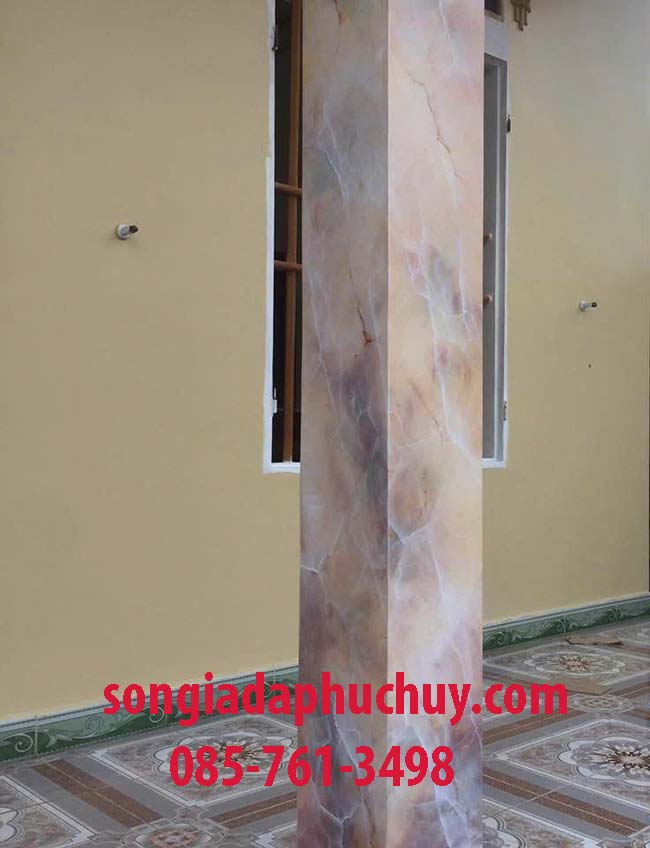 cột vuông sơn giả đá 