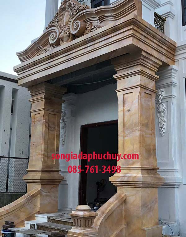 giả đá mặt tiền cột vuông