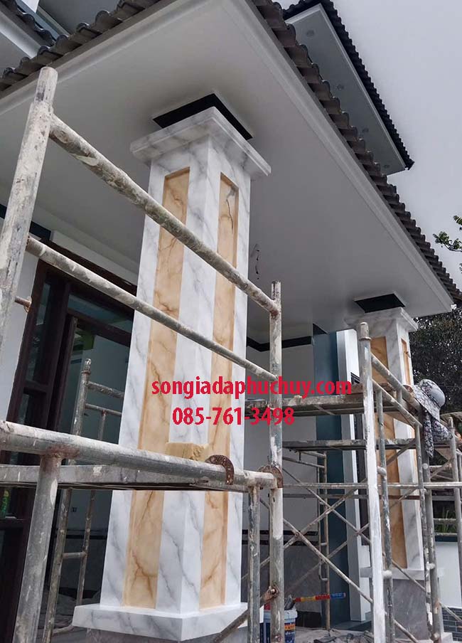 sơn vân đá cột vuông