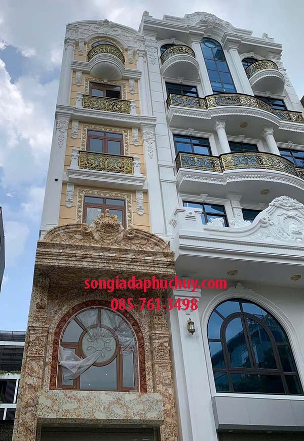 sơn giả đá mặt tiền nhà phố