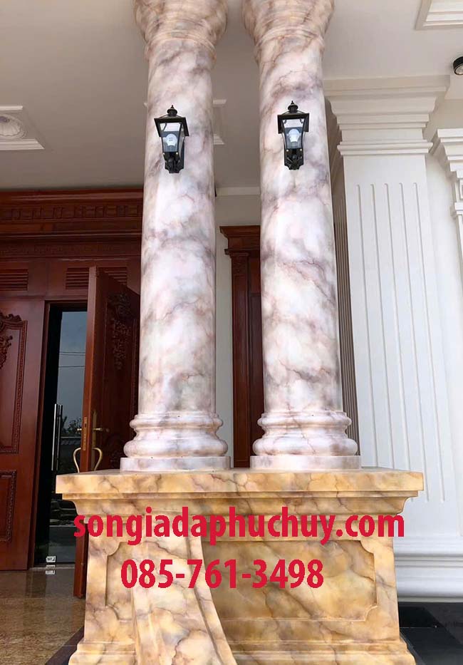 cột ngoài trời giả đá