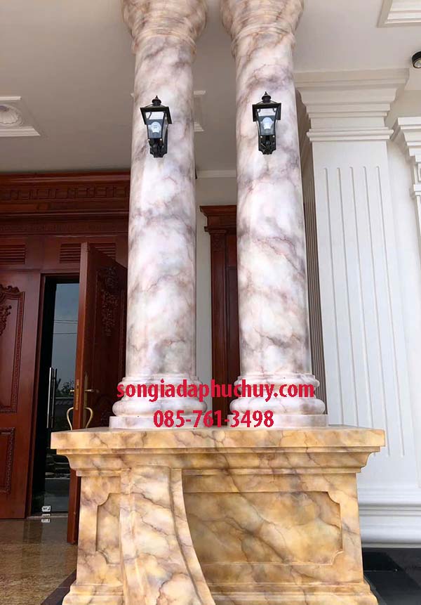 giả vân đá cột tròn đẹp