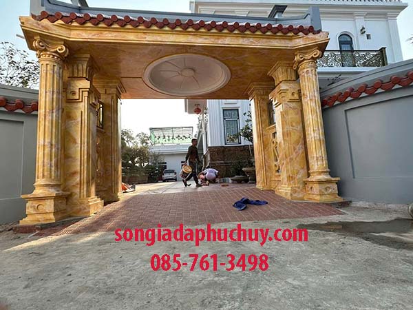 sơn giả đá trụ cổng
