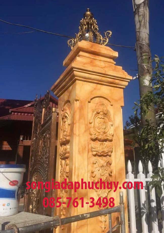 trụ cổng sơn giả đá