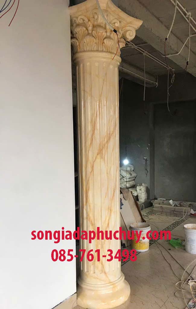 sơn giả đá cột trong nhà
