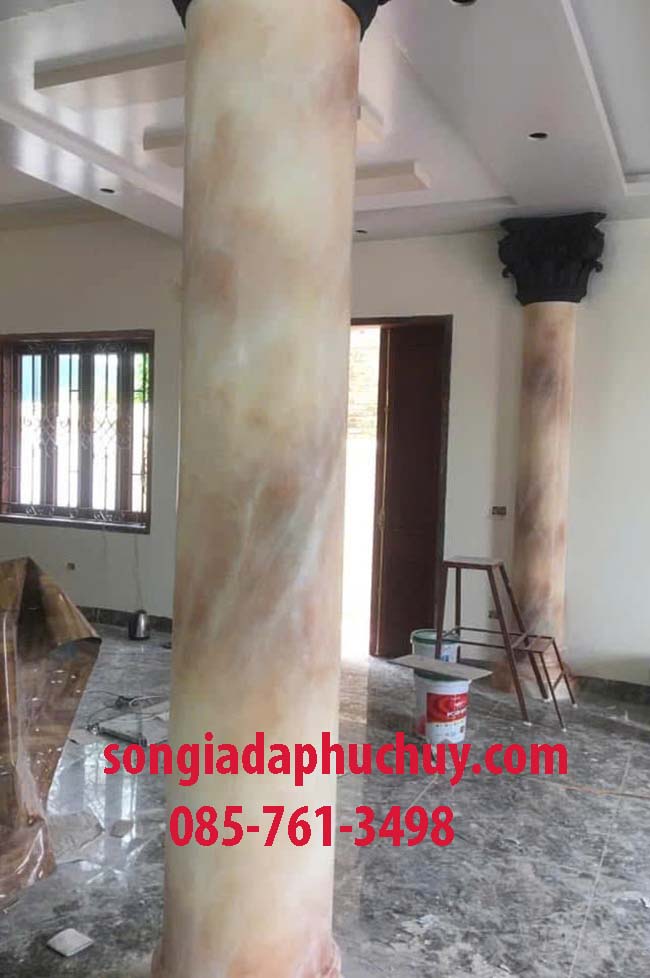 sơn giả đá cột tròn