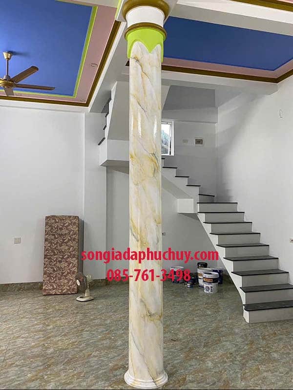sơn giả đá cột tròn
