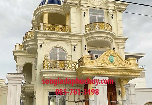 vẽ giả đá mặt tiền