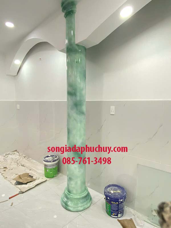 cột giả đá màu xanh