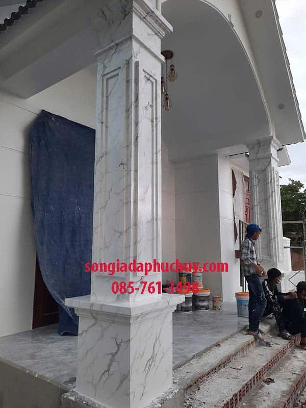 cột hiên sơn giả vân đá