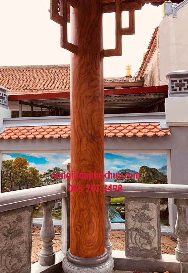 vẽ vân gỗ cột hiên